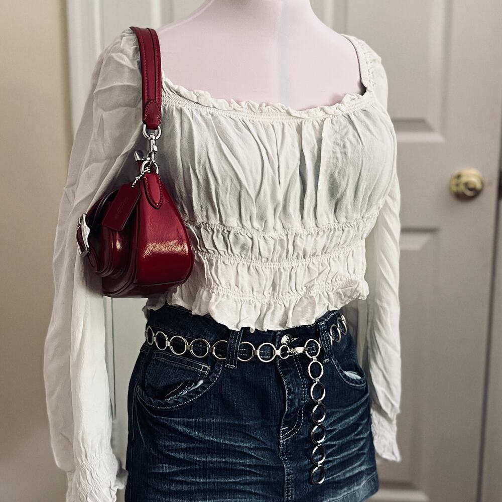 H&M | White Square Neck Peasant Blouse | XL | Milk Maid Top